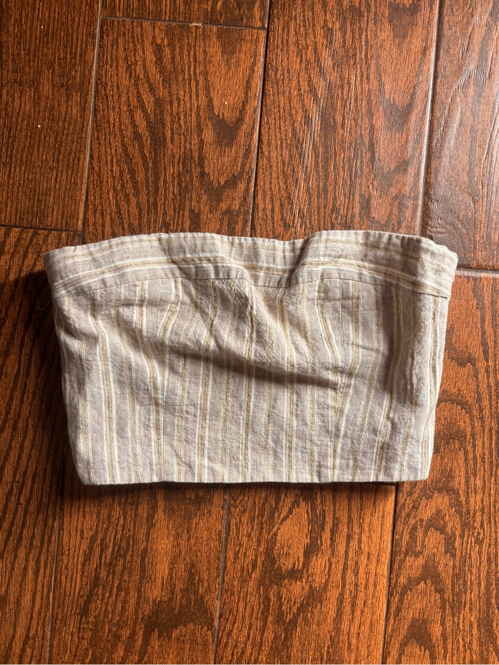 Amanda Uprichard Cream and Light Tan Strapless Tube Top